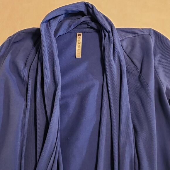 Fabletics Astoria Shrug Cobalt Blue Open Front Waterfall Cardigan Size XS - Picture 4 of 7